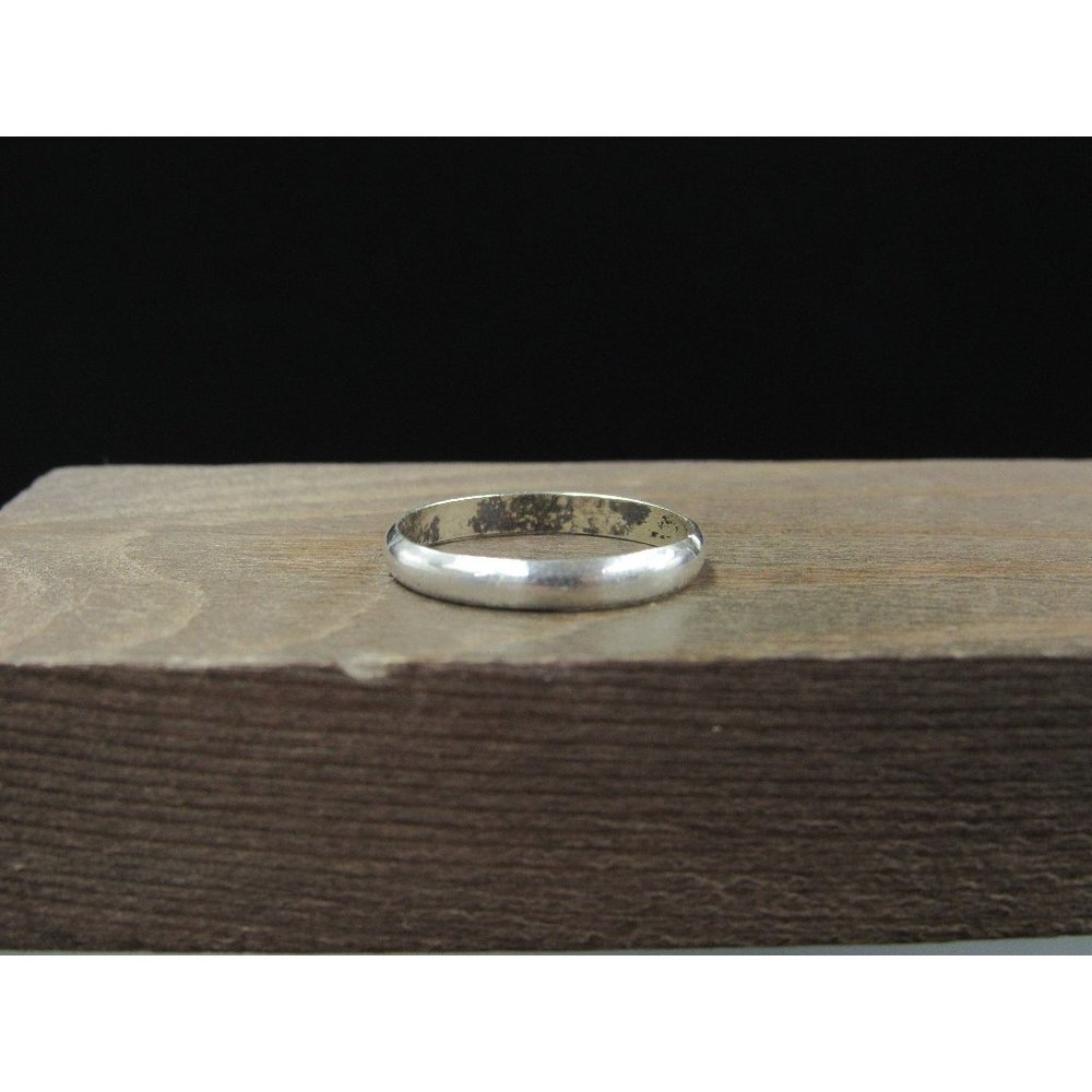 Size 6.5 Sterling Silver Handmade Plain Band Ring Vintage Statement Engagement